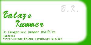 balazs kummer business card